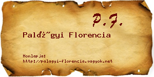 Palágyi Florencia névjegykártya